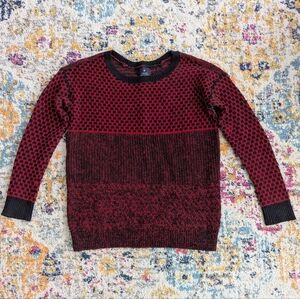 American Eagle Vintage Boyfriend Sweater, Red and Black, Size Small